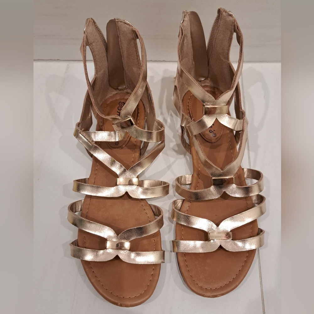 Breckelles Gold Strappy Sandals